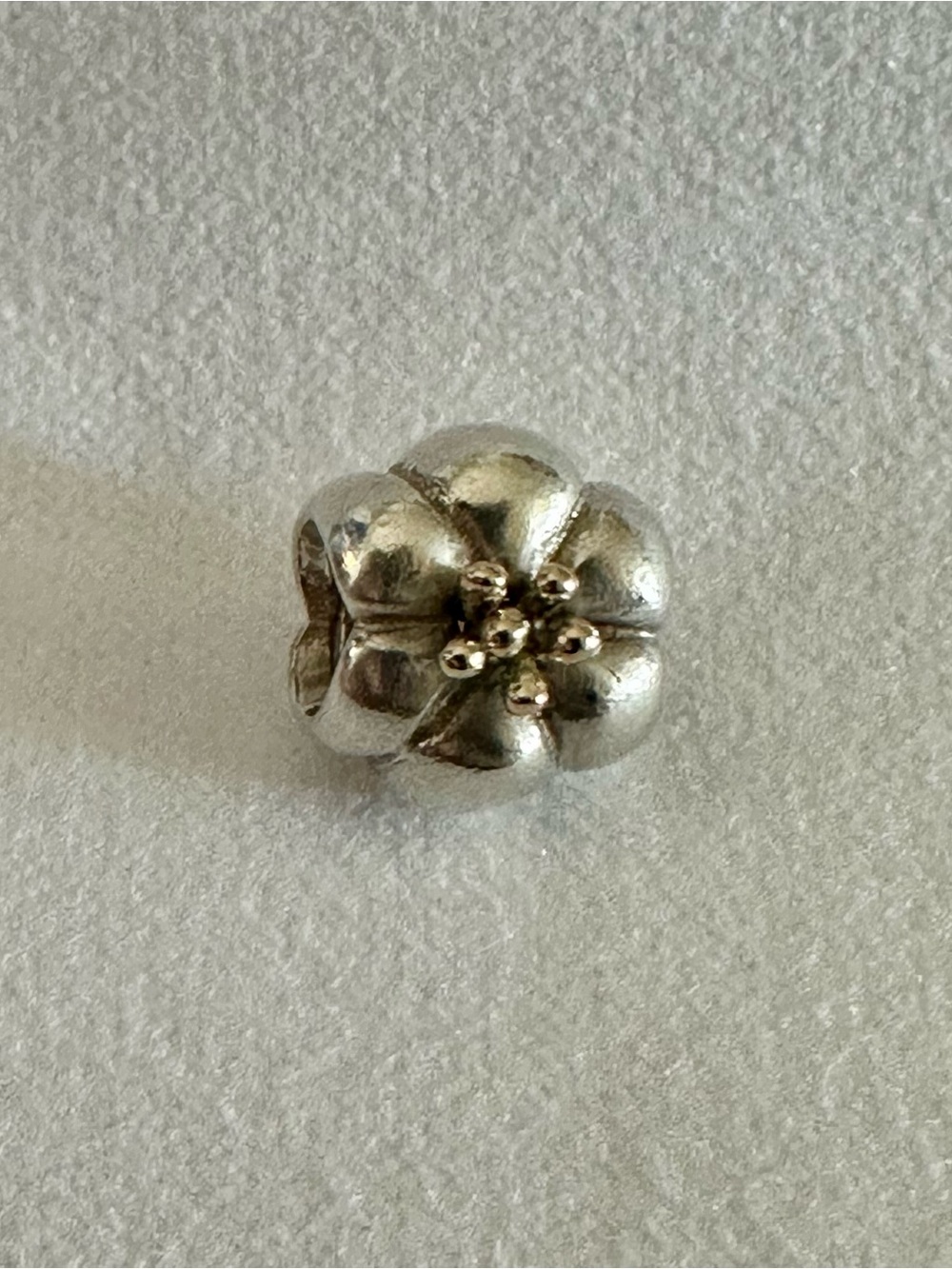 Retired Pandora Two-Tone Big Flower Charm